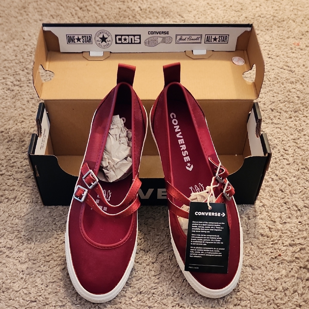 Converse Women's Dainty Burgundy Mary Jane Ox
